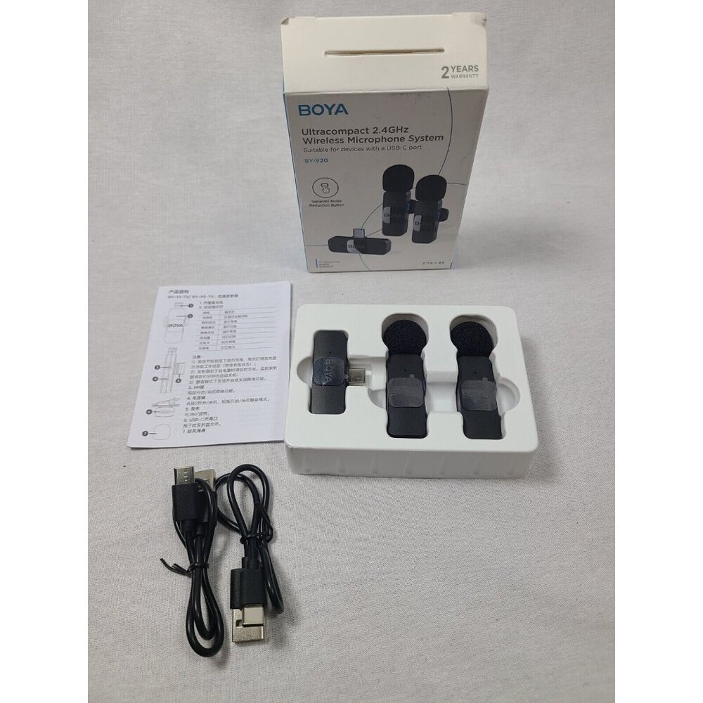 Boya BY-V2 Black Professional Ultracompact 2.4GHz Wireless Microphone System